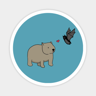 Wombat and bat friends Magnet